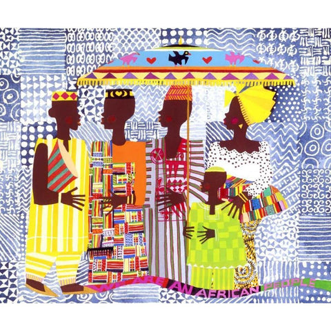 We Are African People Black Modern Wood Framed Art Print with Double Matting by Honeywood, Varnette