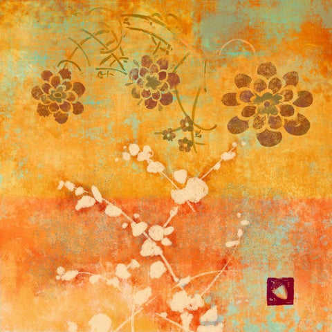 Ginger Fall I White Modern Wood Framed Art Print by Evelia Designs