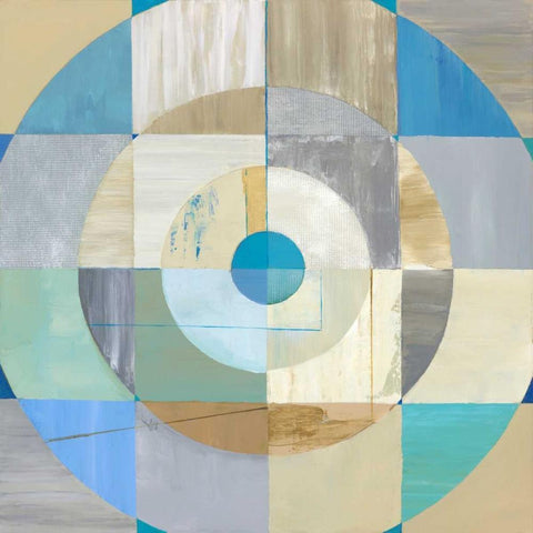 Circle Center I White Modern Wood Framed Art Print by Joy, Julie