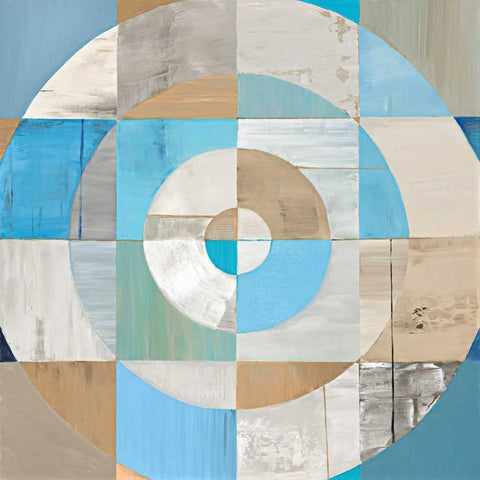 Circle Center II Black Modern Wood Framed Art Print with Double Matting by Joy, Julie