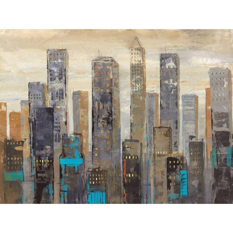 Urban Lights I Gold Ornate Wood Framed Art Print with Double Matting by Joy, Julie
