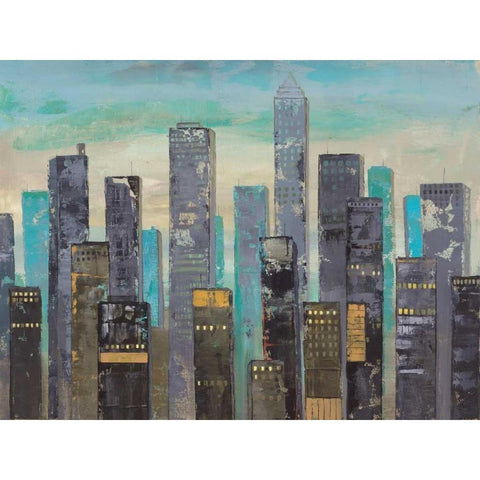 Urban Lights II Black Modern Wood Framed Art Print by Joy, Julie