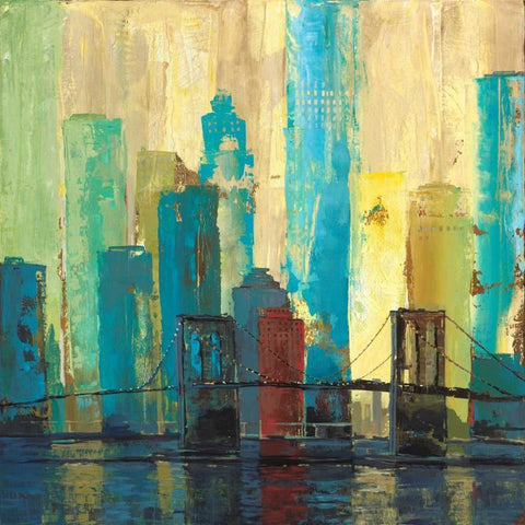 City Connection II White Modern Wood Framed Art Print with Double Matting by Joy, Julie