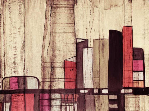 Inner City I White Modern Wood Framed Art Print with Double Matting by Orlov, Irena