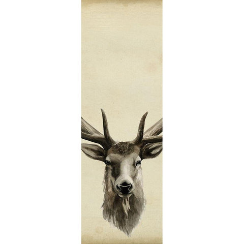 Triptych Elk II Black Modern Wood Framed Art Print with Double Matting by Popp, Grace