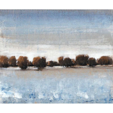 Distant Treeline II Black Modern Wood Framed Art Print with Double Matting by OToole, Tim