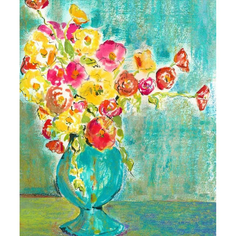 Pastel Vase I Black Modern Wood Framed Art Print with Double Matting by Minasian, Julia