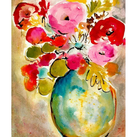 Pastel Vase II Gold Ornate Wood Framed Art Print with Double Matting by Minasian, Julia