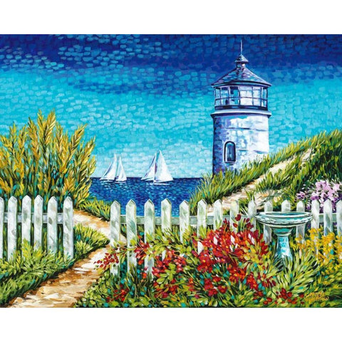 Lighthouse Retreat I White Modern Wood Framed Art Print by Vitaletti, Carolee