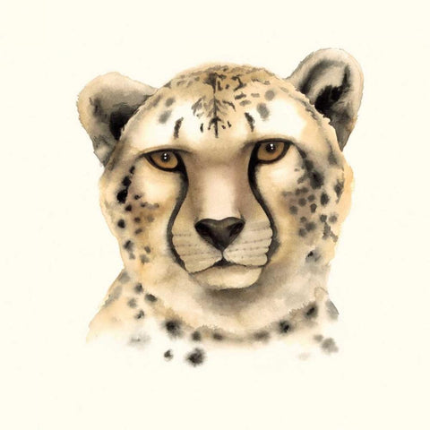 Safari Cat IV White Modern Wood Framed Art Print by Popp, Grace