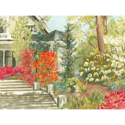 Plein Air Garden I Black Modern Wood Framed Art Print with Double Matting by Miller, Dianne