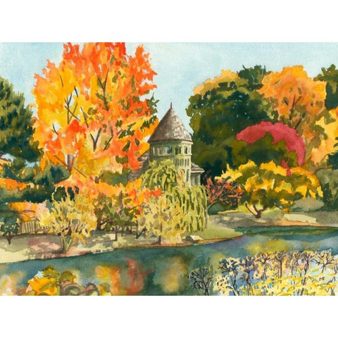 Plein Air Garden II Black Modern Wood Framed Art Print with Double Matting by Miller, Dianne