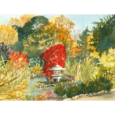 Plein Air Garden III Gold Ornate Wood Framed Art Print with Double Matting by Miller, Dianne