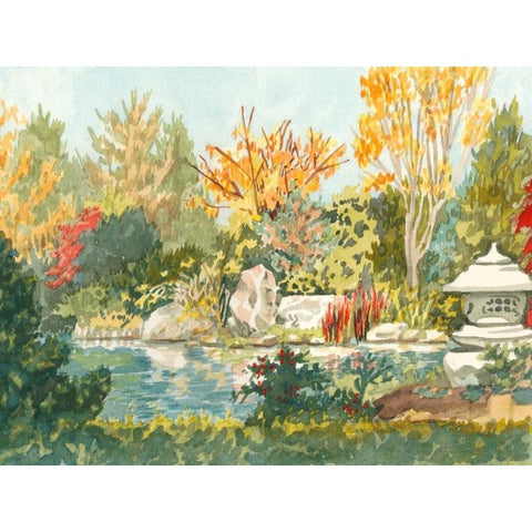 Plein Air Garden IV White Modern Wood Framed Art Print by Miller, Dianne