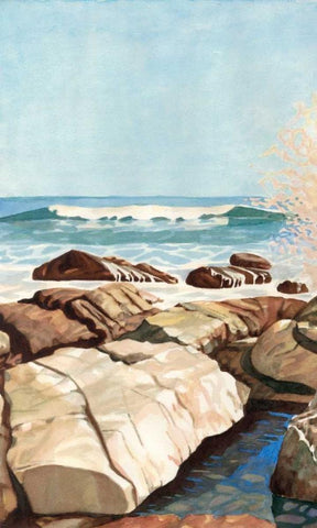 Sea Spray I White Modern Wood Framed Art Print with Double Matting by Miller, Dianne