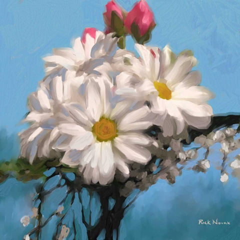 Still Floral II Black Modern Wood Framed Art Print with Double Matting by Novak, Rick