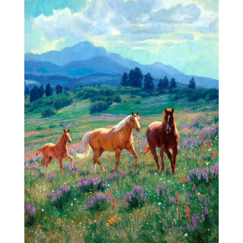 Wild in Bloom Black Modern Wood Framed Art Print by Goldrick, Claire