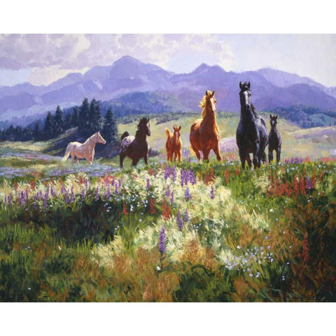 Wildflower Allure Black Modern Wood Framed Art Print with Double Matting by Goldrick, Claire