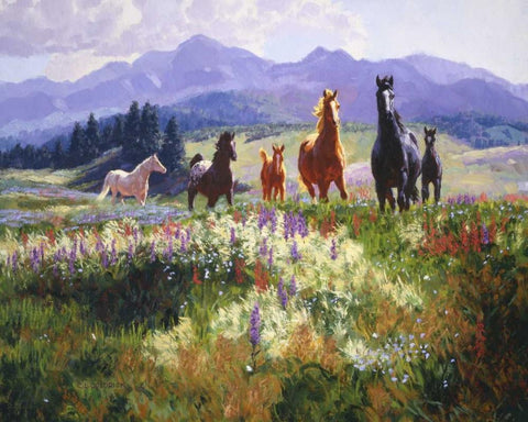 Wildflower Allure Black Ornate Wood Framed Art Print with Double Matting by Goldrick, Claire