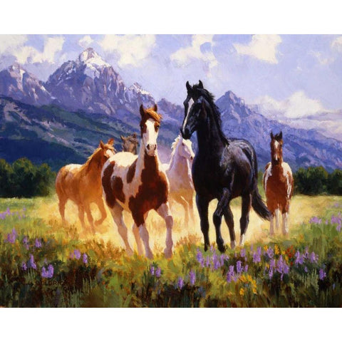 Summer Days Black Modern Wood Framed Art Print with Double Matting by Goldrick, Claire