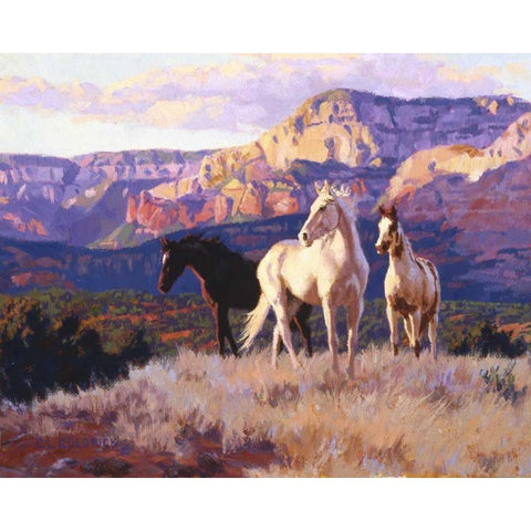 In the Cool of the Day Gold Ornate Wood Framed Art Print with Double Matting by Goldrick, Claire