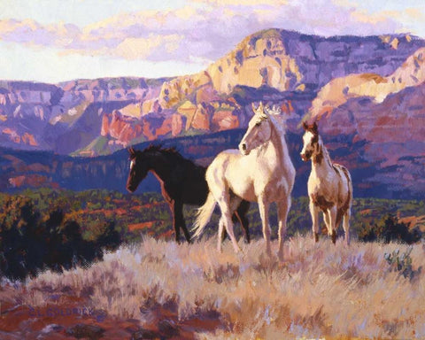 In the Cool of the Day White Modern Wood Framed Art Print with Double Matting by Goldrick, Claire