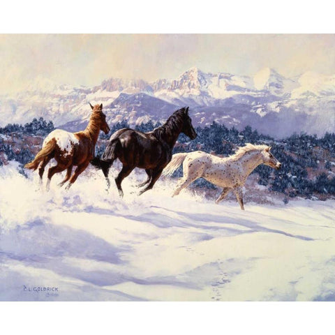 Winter Spirits Gold Ornate Wood Framed Art Print with Double Matting by Goldrick, Claire