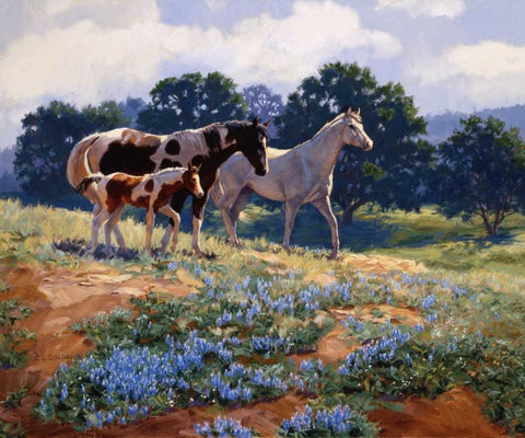 April Breezes Black Ornate Wood Framed Art Print with Double Matting by Goldrick, Claire