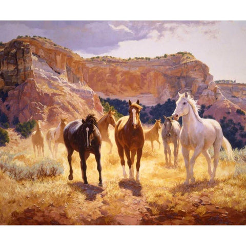 Canyon Trails Gold Ornate Wood Framed Art Print with Double Matting by Goldrick, Claire