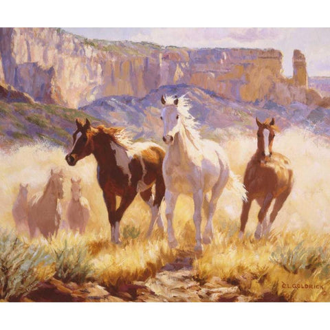 Out of the Mist Black Modern Wood Framed Art Print by Goldrick, Claire