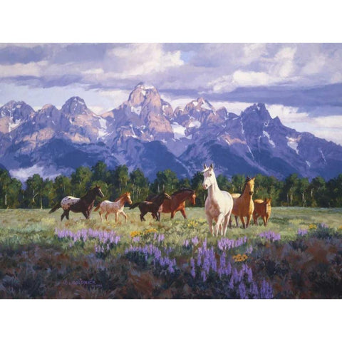 Morning Fresh Black Modern Wood Framed Art Print with Double Matting by Goldrick, Claire