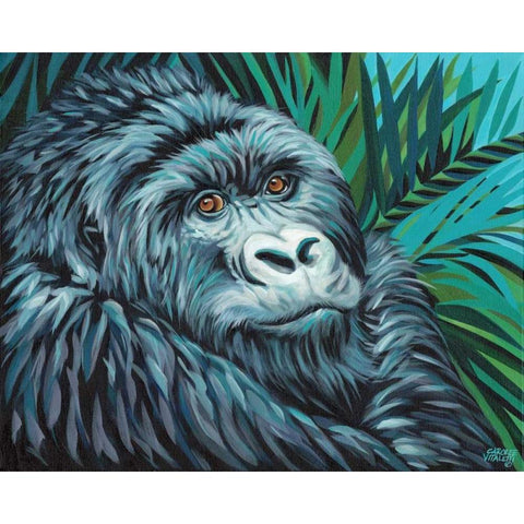 Jungle Monkey II White Modern Wood Framed Art Print by Vitaletti, Carolee