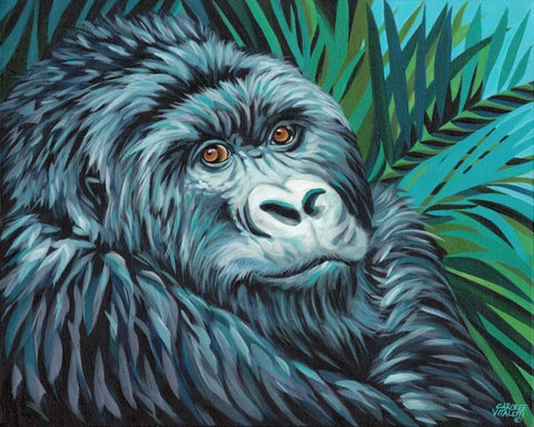 Jungle Monkey II Black Ornate Wood Framed Art Print with Double Matting by Vitaletti, Carolee