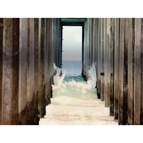 Boardwalk II Gold Ornate Wood Framed Art Print with Double Matting by Coomes, Sylvia