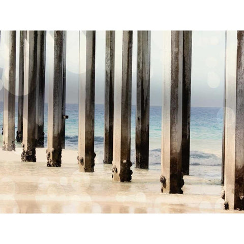 Boardwalk IV Black Modern Wood Framed Art Print with Double Matting by Coomes, Sylvia