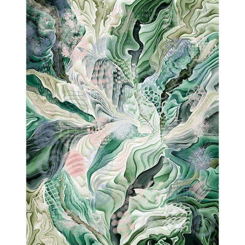 Tropical Forest Abstract 2 White Modern Wood Framed Art Print by Fab Funky