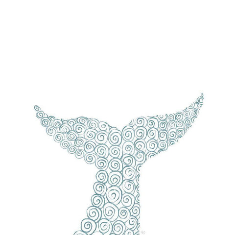 Swirly Whale Tail Gold Ornate Wood Framed Art Print with Double Matting by Fab Funky