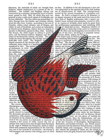 Sideshow Bird 5 Book Print White Modern Wood Framed Art Print with Double Matting by Fab Funky