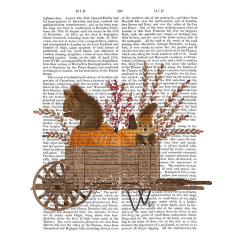 Squirrels In Pumpkin Wheelbarrow White Modern Wood Framed Art Print by Fab Funky