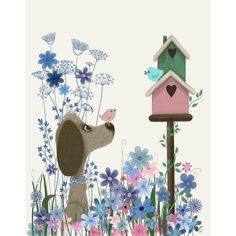 Bebe-Birdhouse White Modern Wood Framed Art Print by Fab Funky