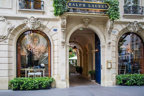 Entry to Ralph Lauren store and restaurant in Saint-Germain-des-Pres, Paris, France White Modern Wood Framed Art Print with Double Matting by Delimont, Danita