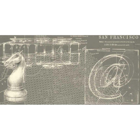 Office Sketches Collection D Gold Ornate Wood Framed Art Print with Double Matting by Ethan Harper