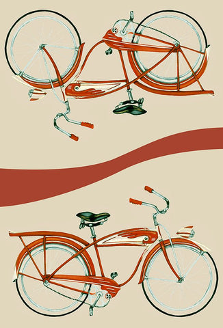 Retro Bike Collection E White Modern Wood Framed Art Print with Double Matting by Goldberger, Jennifer
