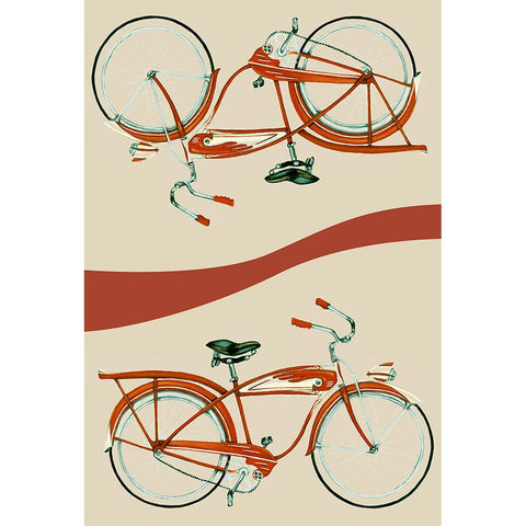 Retro Bike Collection E Black Modern Wood Framed Art Print with Double Matting by Goldberger, Jennifer