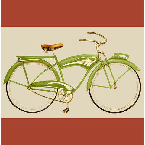 Retro Bike Collection H White Modern Wood Framed Art Print by Goldberger, Jennifer