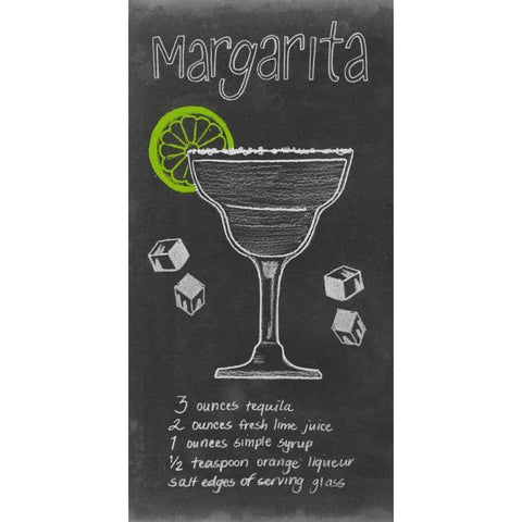 Chalkboard Cocktails Collection B White Modern Wood Framed Art Print by Popp, Grace