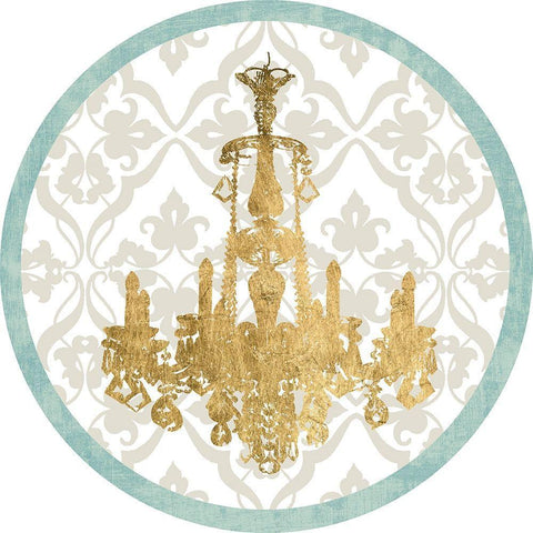 Kinetic Chandelier Collection E Gold Ornate Wood Framed Art Print with Double Matting by Goldberger, Jennifer