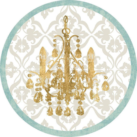 Kinetic Chandelier Collection G Gold Ornate Wood Framed Art Print with Double Matting by Goldberger, Jennifer