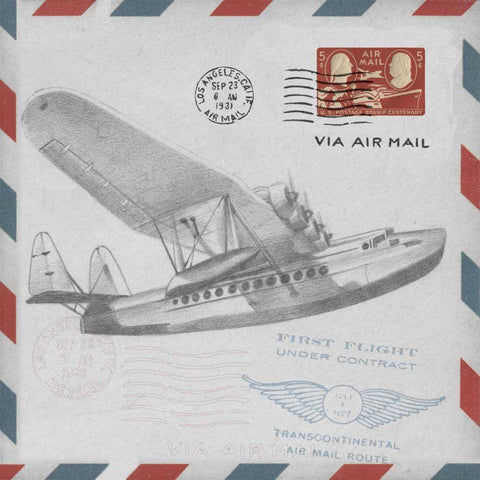 Aeronautic Collection B White Modern Wood Framed Art Print with Double Matting by Ethan Harper