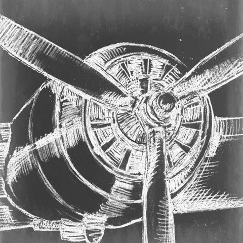 Aeronautic Collection C Black Modern Wood Framed Art Print with Double Matting by Ethan Harper